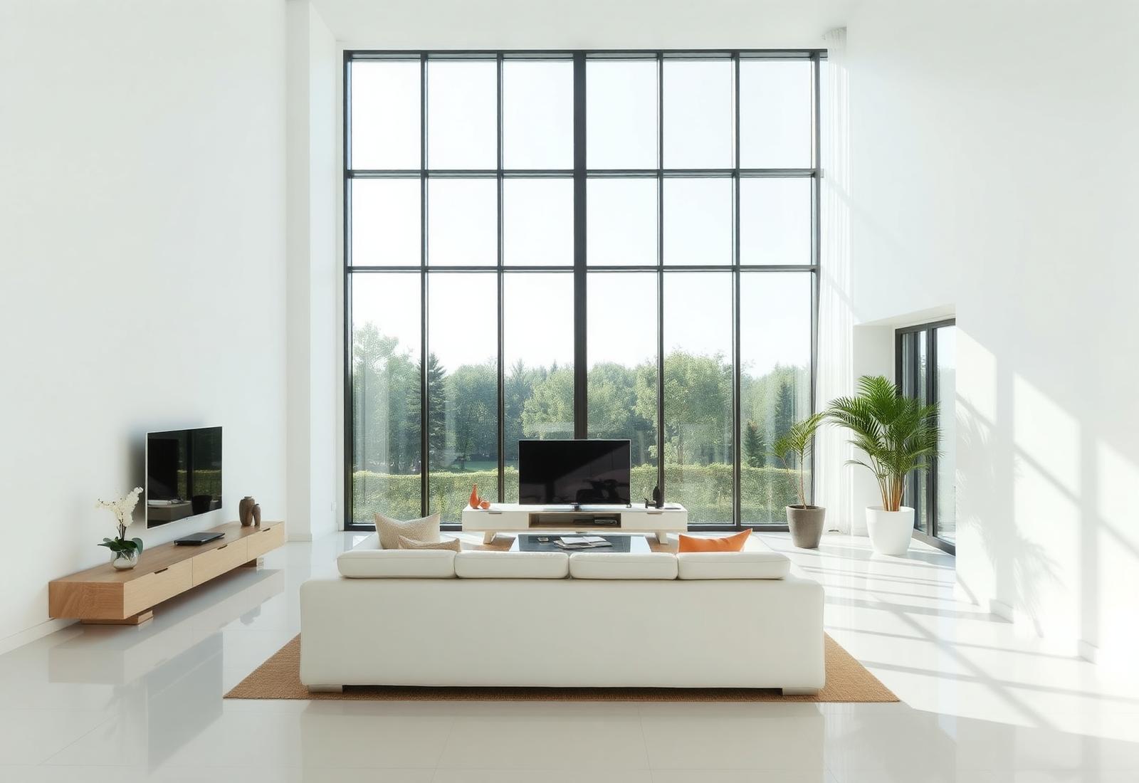 Bright modern living interior