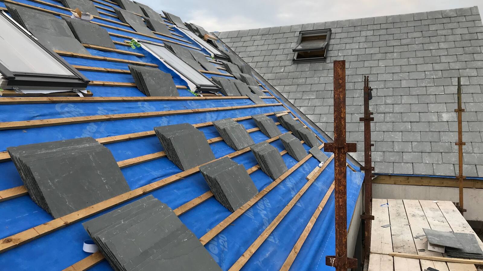 Roof Slates Going On